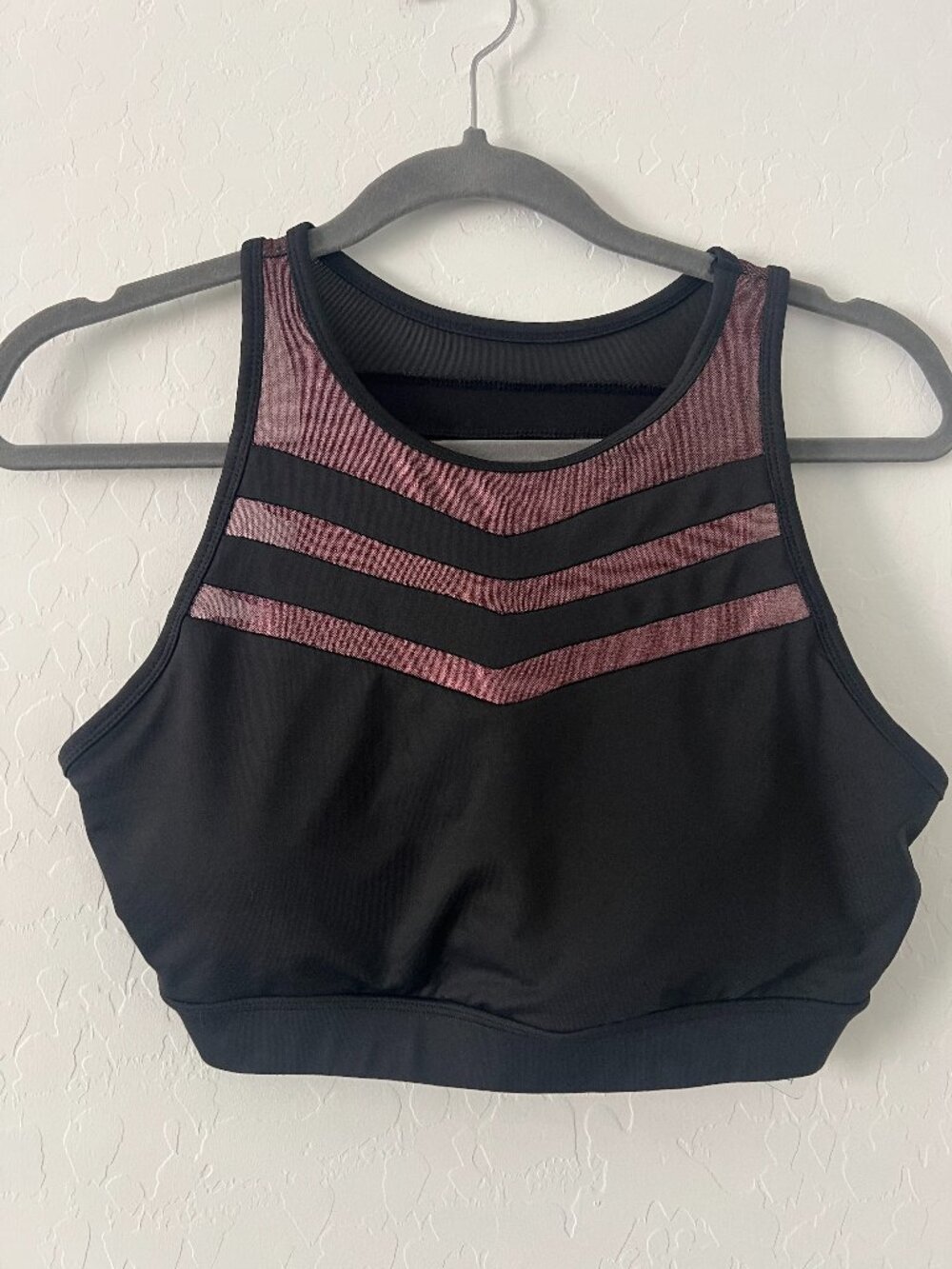C&C California Performance Sports Bra Medium NWT Black Mauve High Neck Athletic